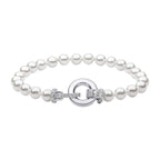Diamonfire Shell Pearl Bracelet with Zirconia Feature Clasp