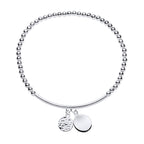 Beginnings Beaded Stretch Bracelet with Disc Charms
