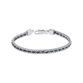 Bracelet chaîne en acier inoxydable Fred Bennett avec détail en nylon noir