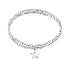 Beginnings Double Row Stretch Bracelet with Star Charm