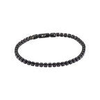 Fred Bennett Black Cubic Zirconia and Stainless Steel Tennis Bracelet