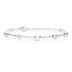 Diamonfire Alternating Shell Pearl and Zirconia Station Bracelet