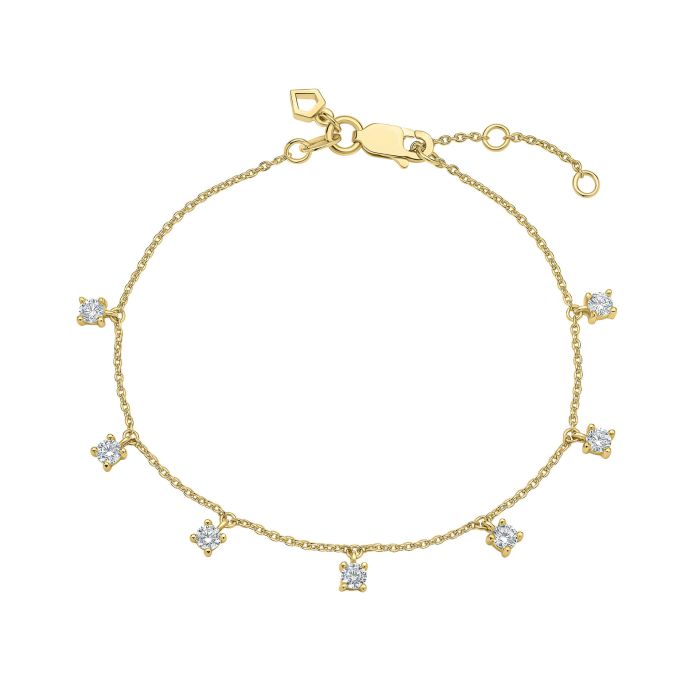 Diamonfire Four Claw Set Zirconia Station Bracelet
