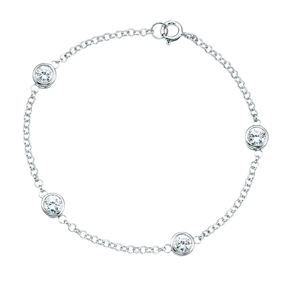 Beginnings Station Bracelet with Cubic Zirconia