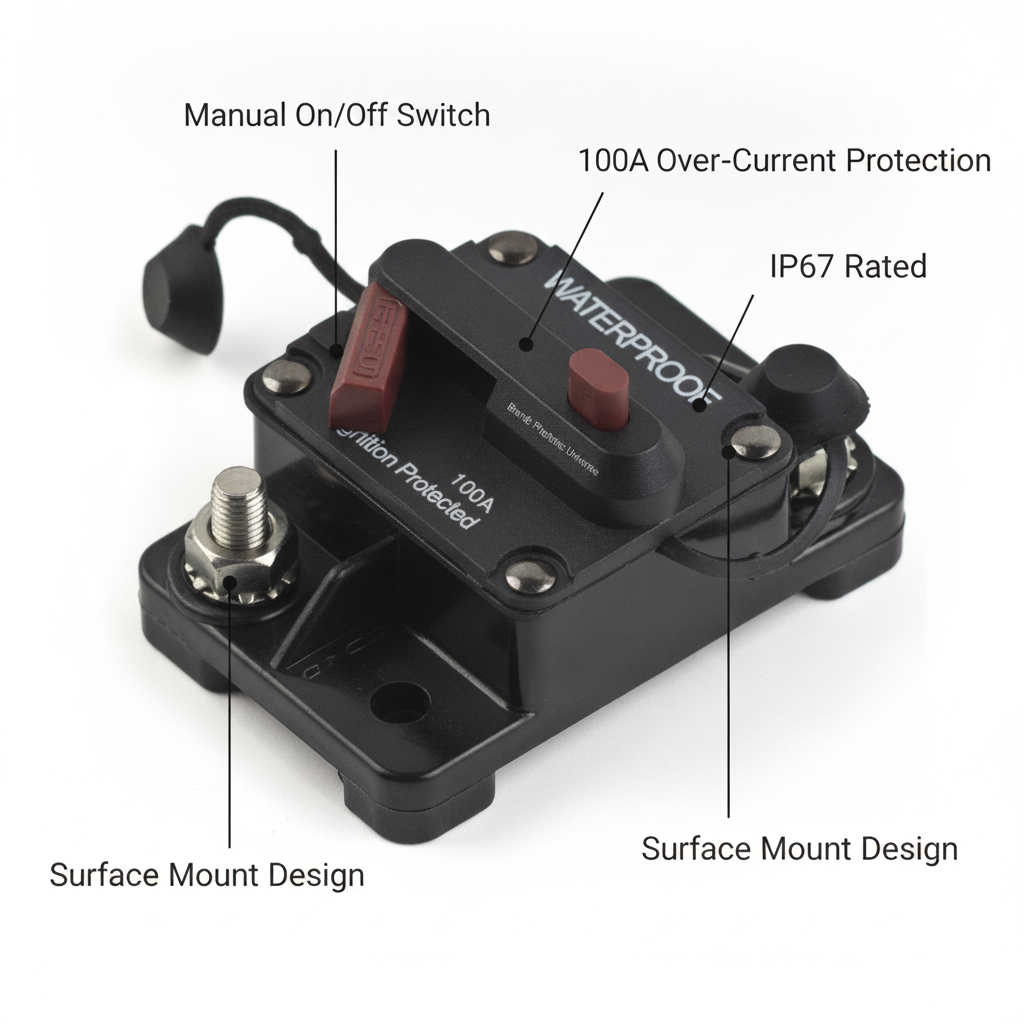 100A 12V/24V/48V Automatic over-current DC circuit breaker / switch