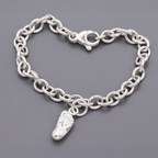 New Baby Personalised Silver Charm