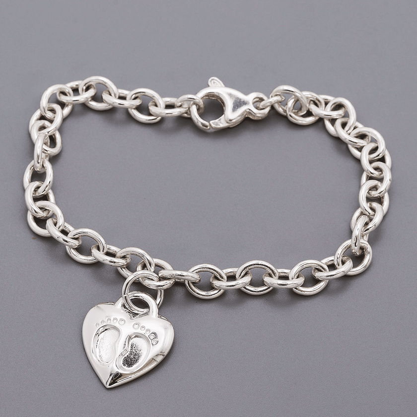 Baby Footsteps Personalised Silver Charm