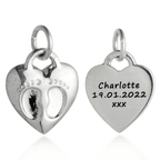 Baby Footsteps Personalised Silver Charm