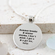 Aztec Ollin Travel Mandala Personalised Silver Necklace