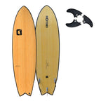 6ft 11 Bamboo Wing Swallow Tail Surfboard (FINS Included)