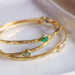 Simi Three Stone Stacking Bangle Green Onyx