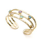Thalia Gemstone Bangle with Rose Quartz, Amethyst, Iolite & Pariba Onyx