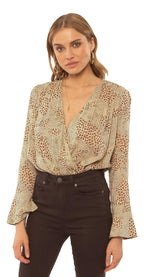 Amuse society Aja L/S woven bodysuit