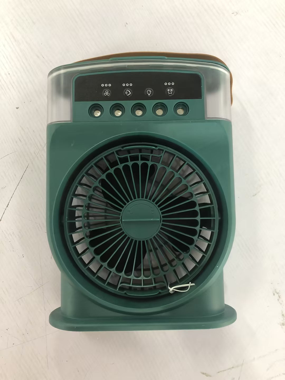 Ventilador de refrigeración portátil USB con 5 rociadores, luz de 7 colores, tanque de agua de 600 ml, humidificador enfriador de aire con rocío.