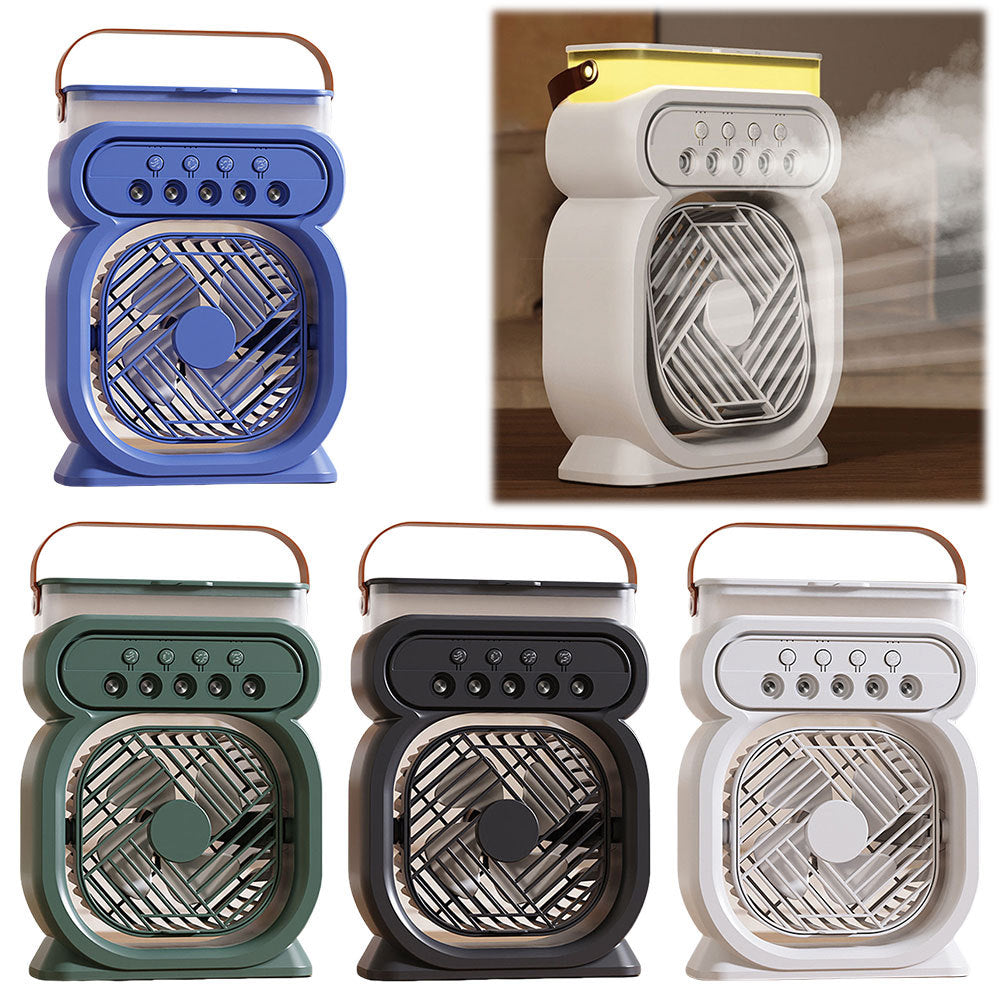 Aire acondicionado portátil 3 en 1, enfriador de aire evaporativo, luces nocturnas LED, 3 velocidades, ventilador humidificador para el hogar y la oficina