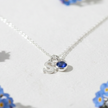 September Birthstone Jewellery Set | Pearl & Sapphire Earrings + Personalised Necklace