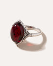 Boho Cherry Red Amber Ring