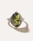 Boho Green Amber Ring
