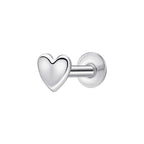 Beginnings Plain Heart Labret Stud Earring