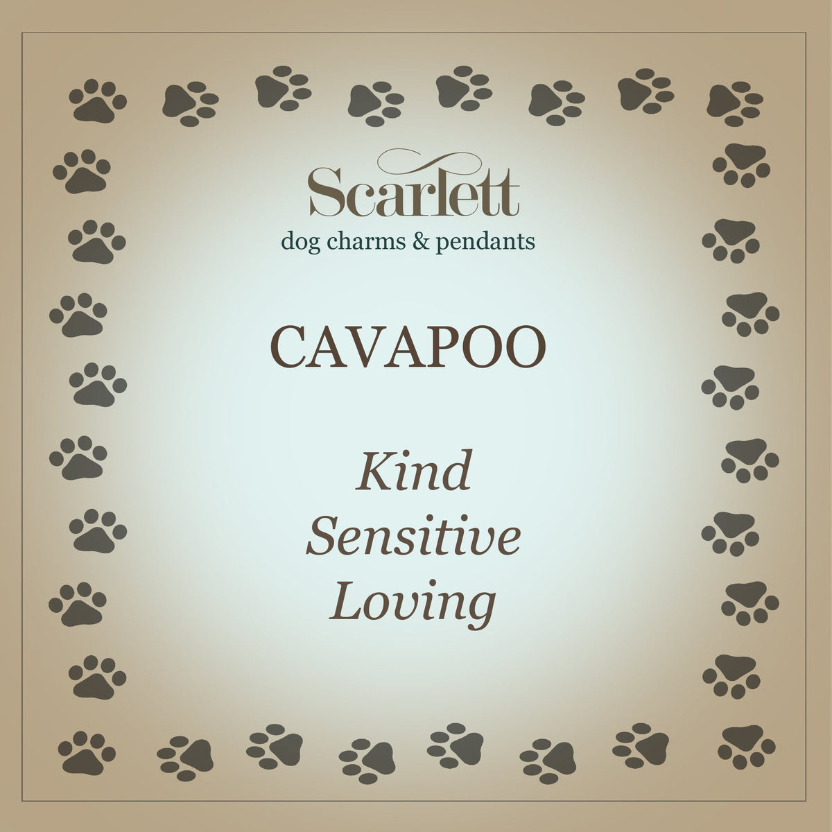 Cavapoo Silver Dog Charm