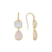 Charis Double Gemstone Earrings Moonstone & Rose Quartz
