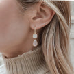 Charis Double Gemstone Earrings Moonstone & Rose Quartz