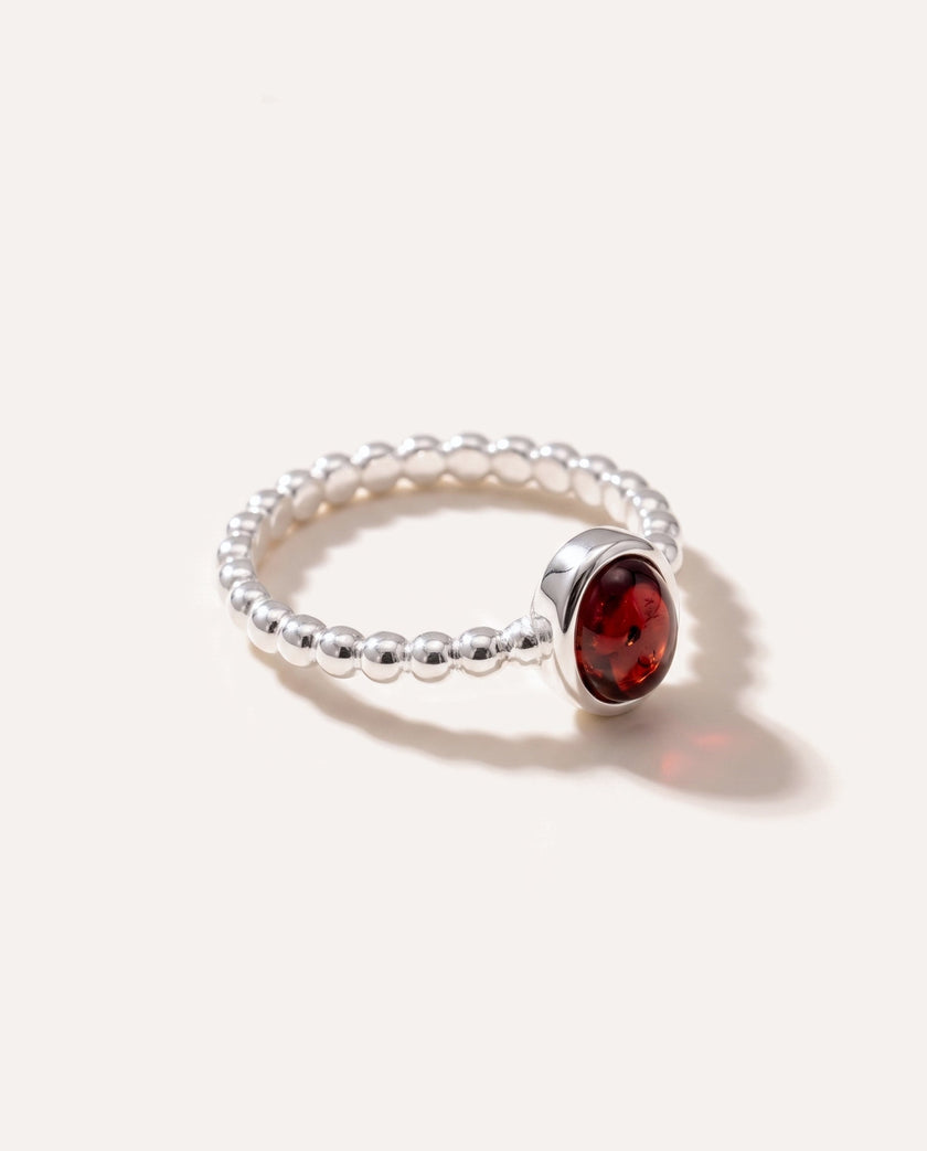 Cherry Amber Bubble Stacking Ring