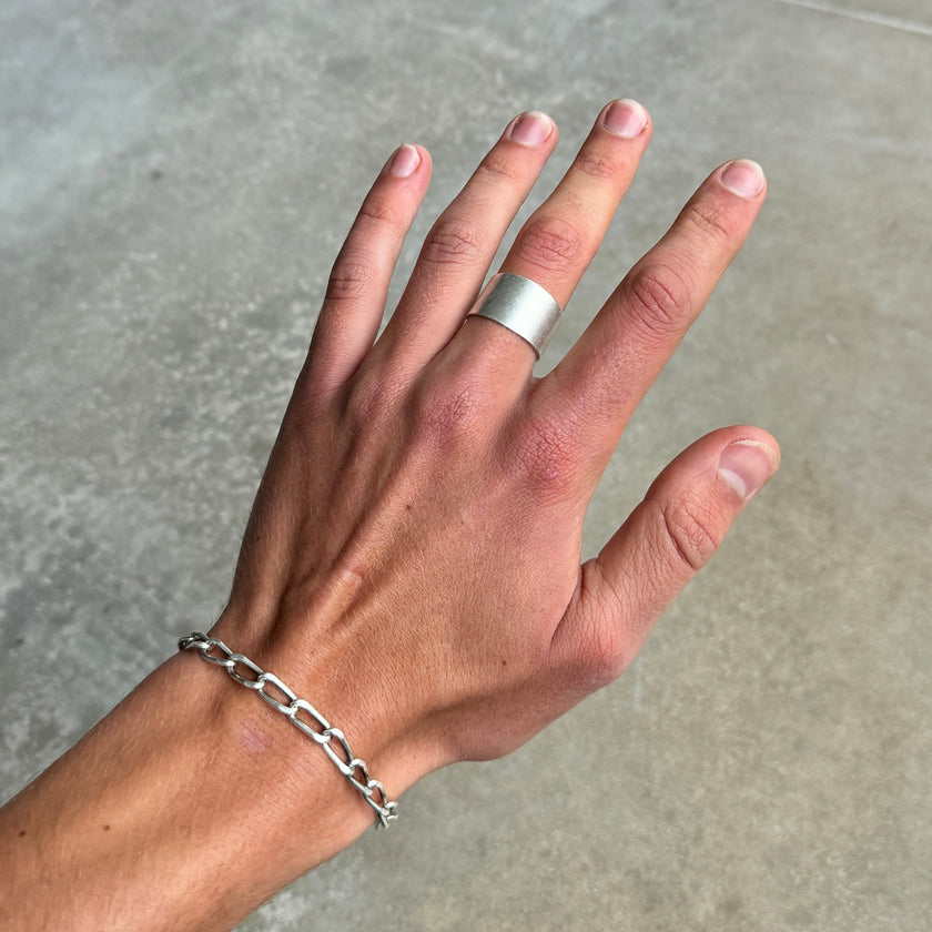 Circle Cutout Silver Band Ring