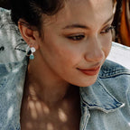 Classic Athena Kate Drop Earrings: Silver Labradorite