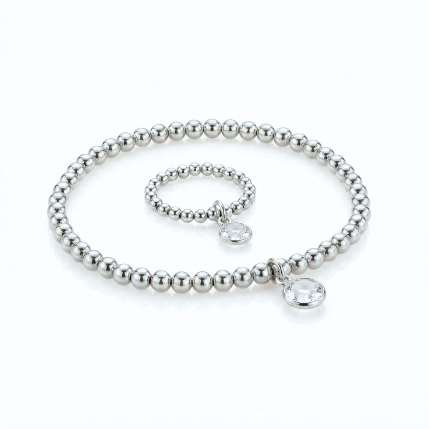 Clear Quartz April Jewellery Set