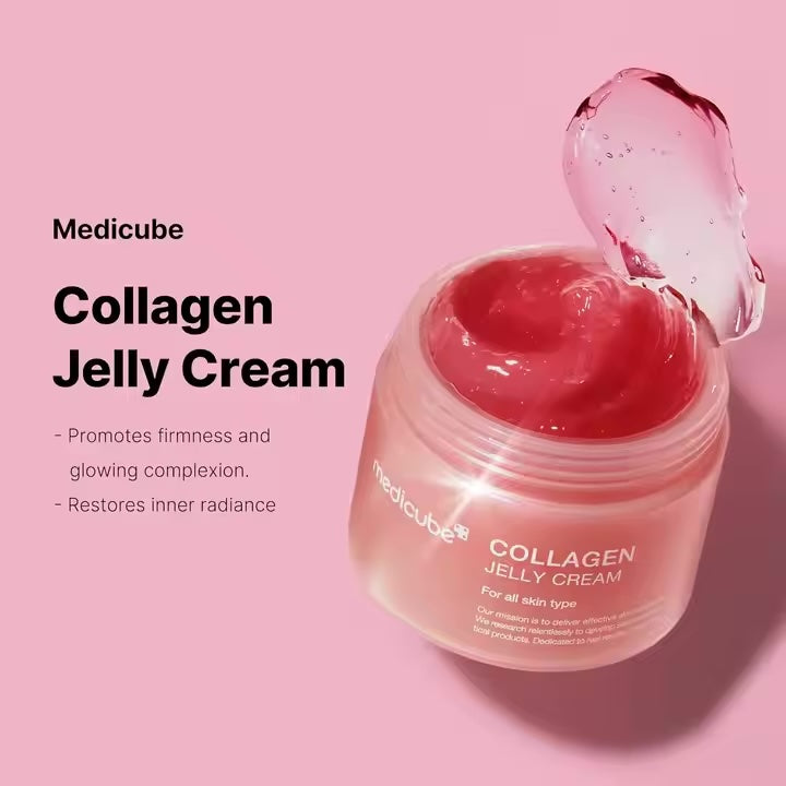 Korean Skincare Niacinamide Hydrolyzed Collagen Boosts Skin's Hydration Glow Medicube Collagen Jelly Cream