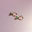Holly Aqua Gem Charm Gold Hoop Earrings