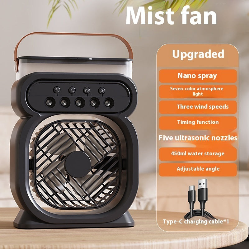 Aire acondicionado portátil 3 en 1, enfriador de aire evaporativo, luces nocturnas LED, 3 velocidades, ventilador humidificador para el hogar y la oficina