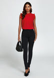 Frill Trim Sleeve Frill Neck Blouse Top In Red