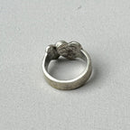 Crossed Hearts Silver Ring