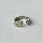 Crossed Hearts Silver Ring