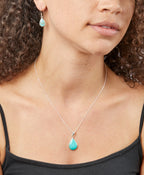 Beginnings Synthetic Turquoise Teardrop Earrings