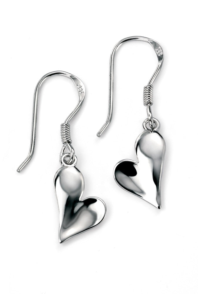 Beginnings Silver Heart Drop Earring