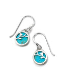 Beginnings Flower Pattern Earrings with Turquoise Background