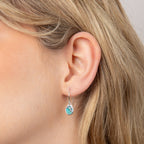Beginnings Flower Pattern Earrings with Turquoise Background