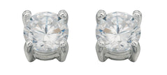 Beginnings Round Stud Earrings with Cubic Zirconia 5mm