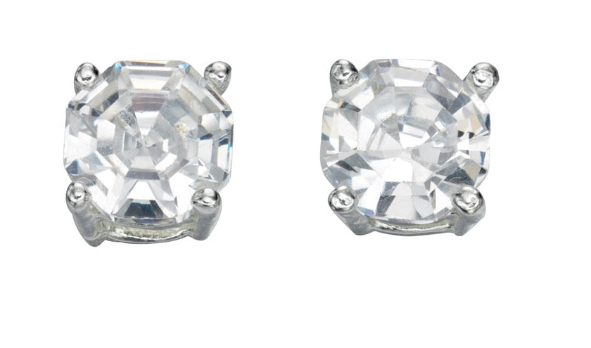 Beginnings Faceted Stud Earrings with Cubic Zirconia