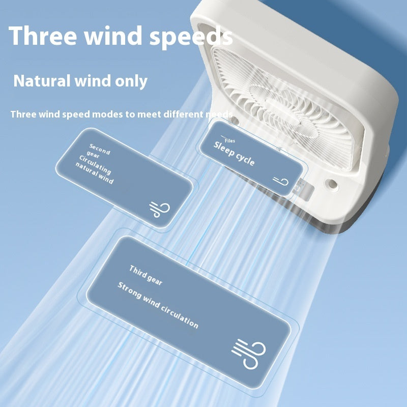 Ventilador de refrigeración doméstico USB recargable con cabezal ajustable, aire de refrigeración, tanque de agua refrigerado por aire acondicionado, ventiladores enfriadores de aire de bajo ruido