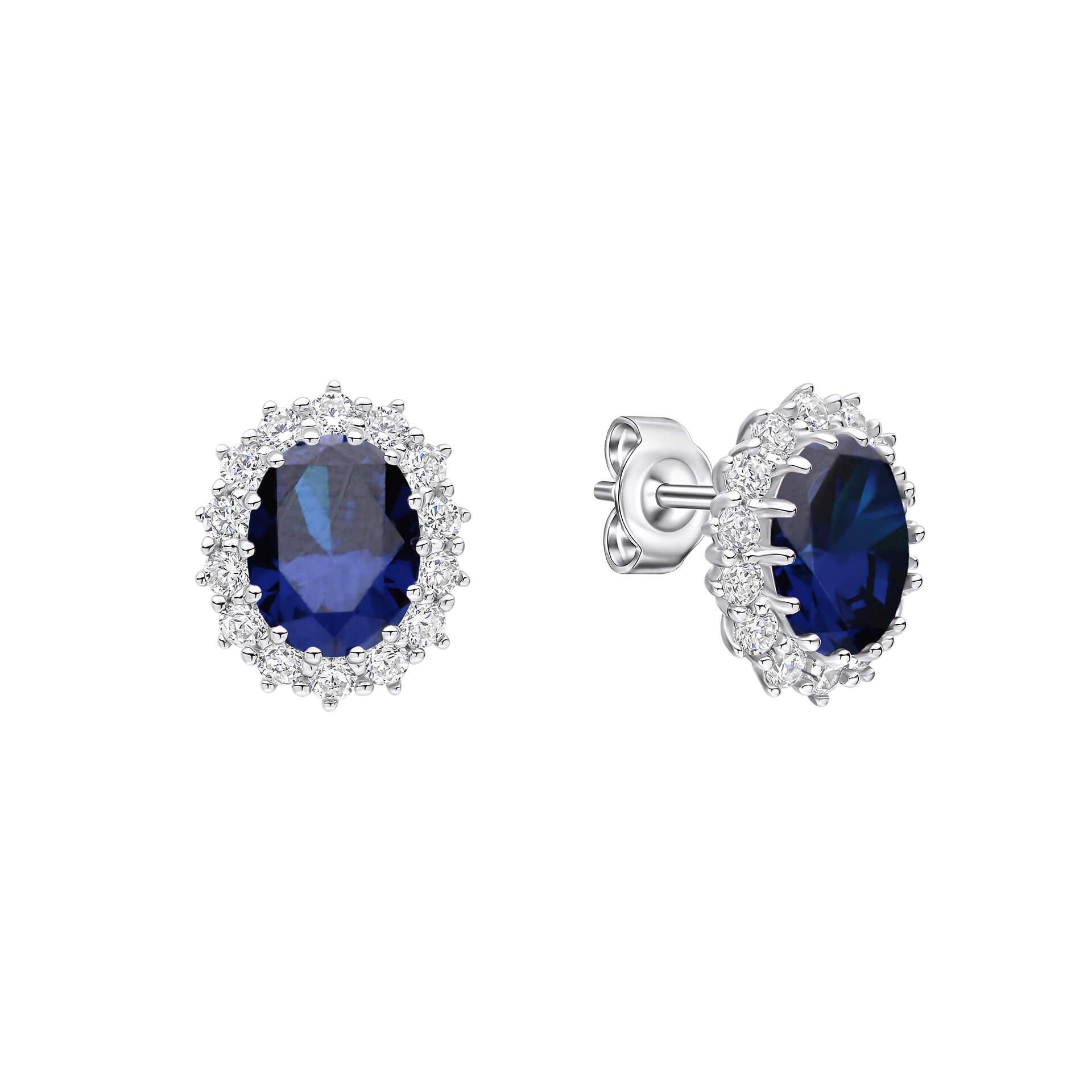 Diamonfire Oval Stud Earrings with Surround