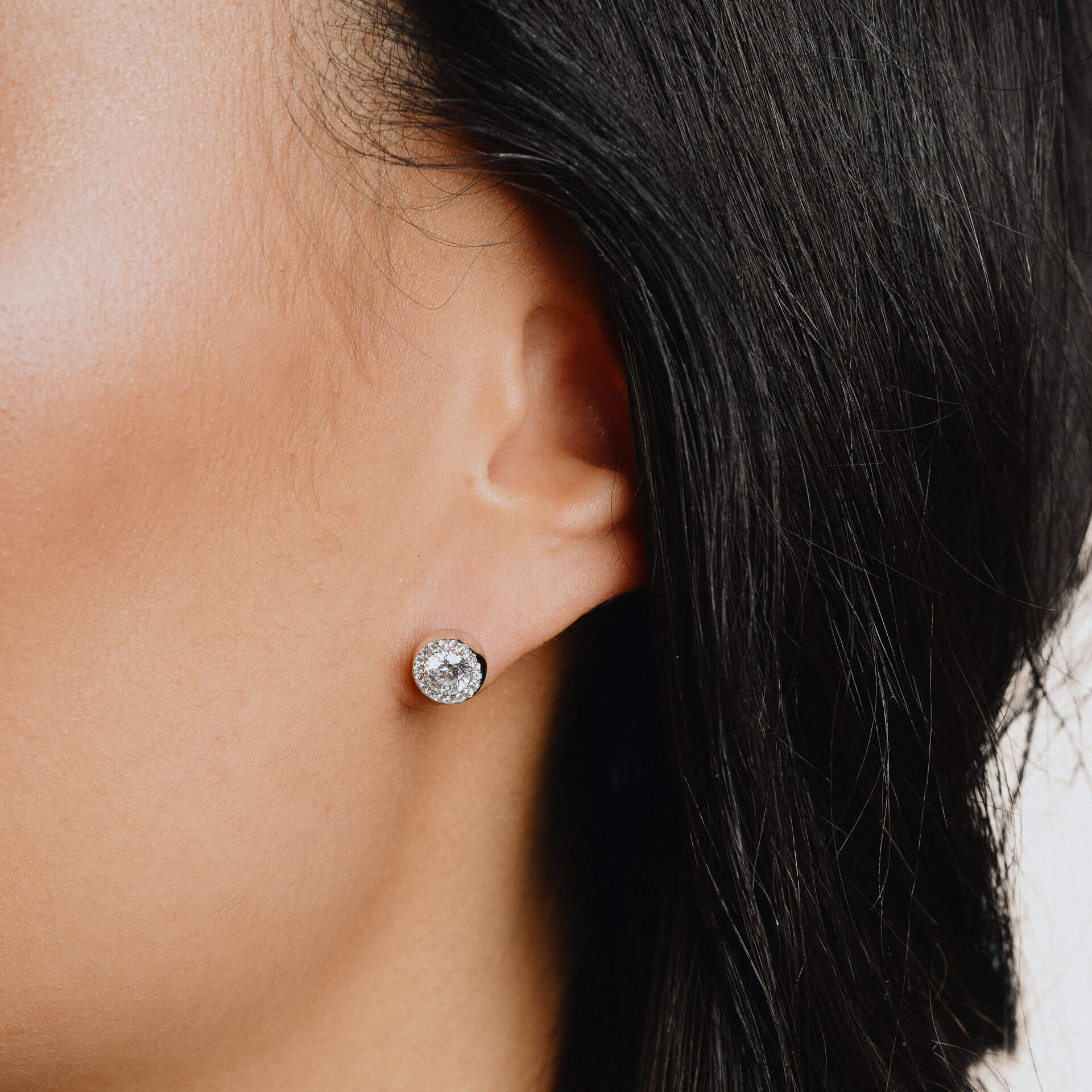 Diamonfire Round Cluster Stud Earrings