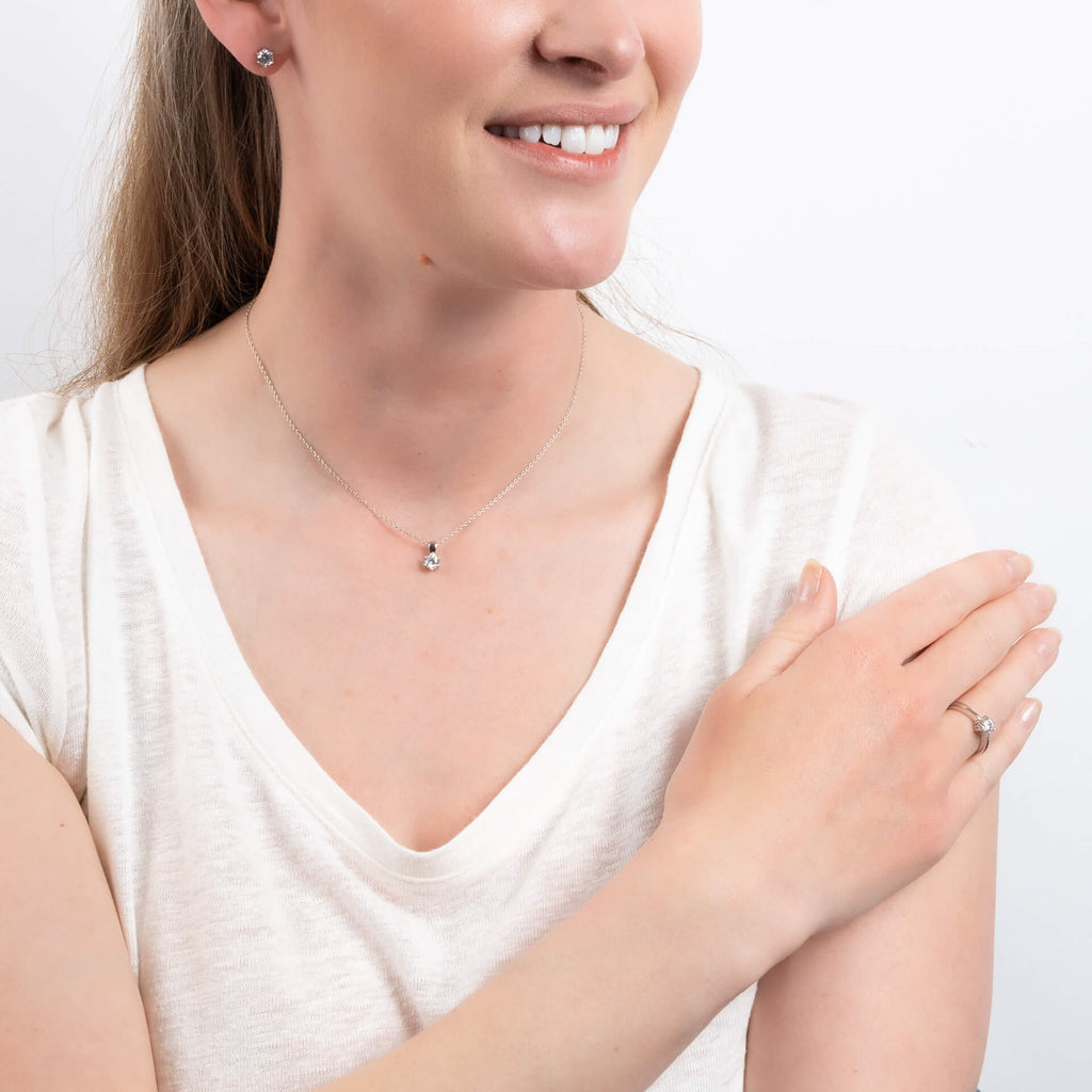 Diamonfire Six Claw Carat Stud Earrings