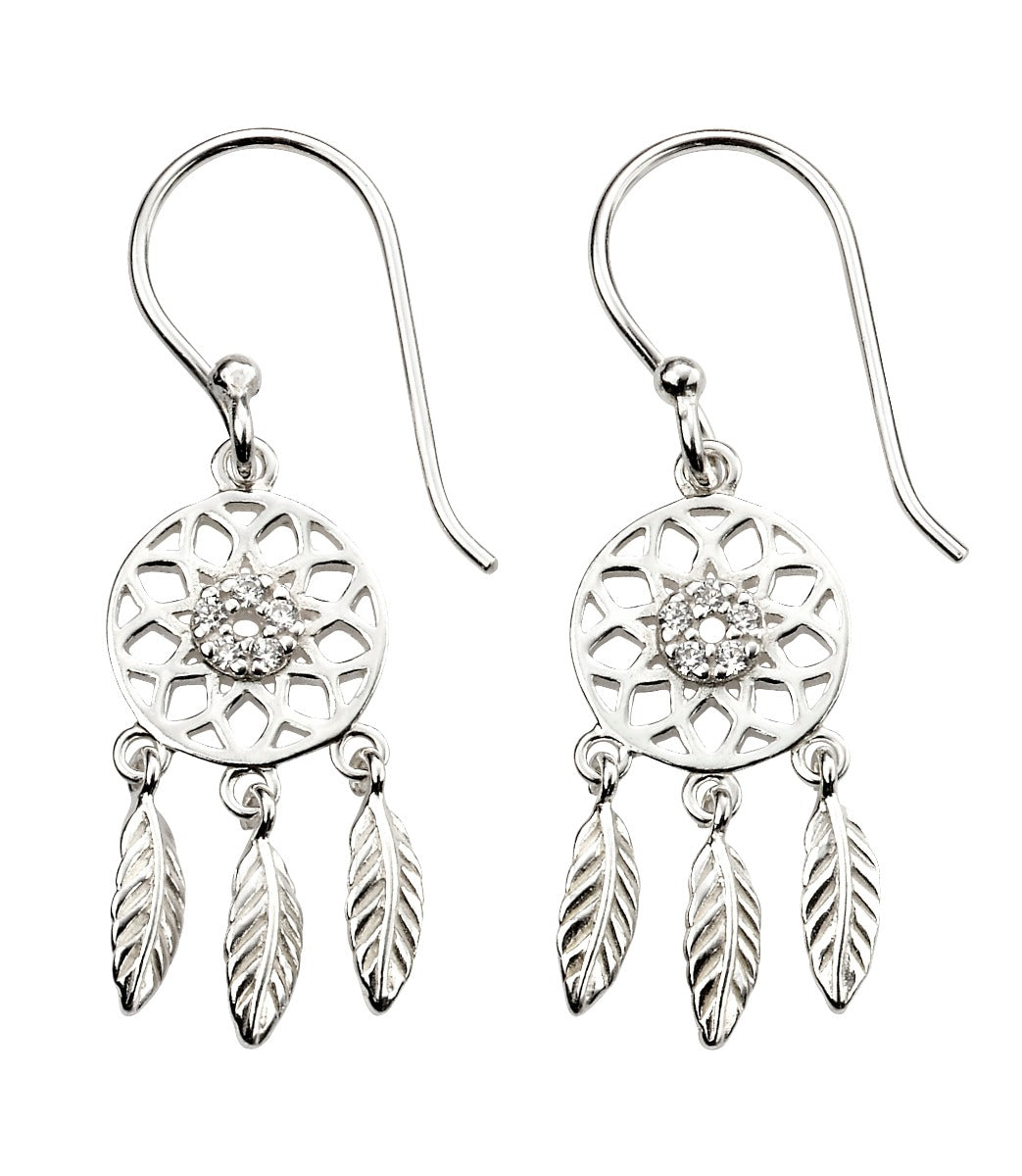 Boucles d'oreilles Beginnings Attrape-rêves avec oxydes de zirconium