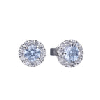 Diamonfire Blue Pave Set Stud Earrings