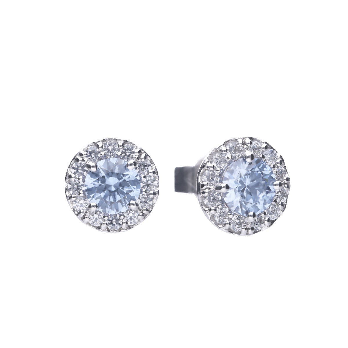 Diamonfire Blue Pave Set Stud Earrings