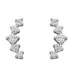 Beginnings Curved Bar Stud Earrings with Graduated Cubic Zirconia Stones